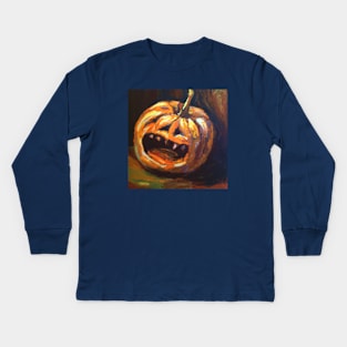 Pumpkin Screams in Horror Kids Long Sleeve T-Shirt